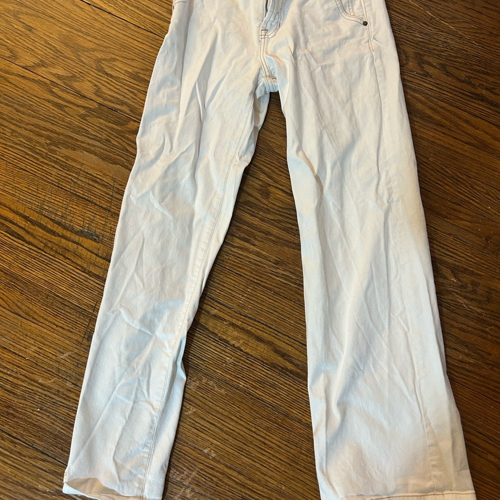 White Straight-Leg Jeans